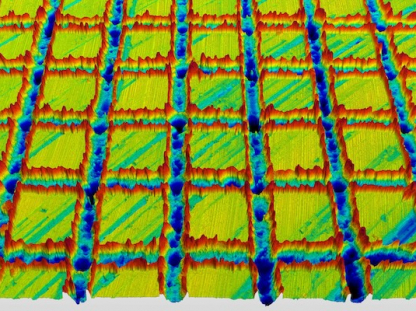 Beispielmessung einer Laser strukturierten Oberfläche mit gekreuzten Laserlinien