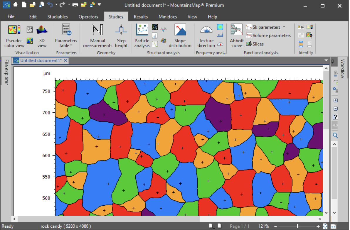 Screenshot aus der Messsoftware MountainsMap von GBS metrology