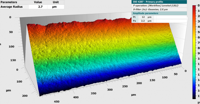 Beispielmessung einer PCD Wendeschneidplatte.