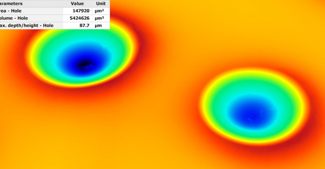 Beispielhärtemessung an einer Testplatte