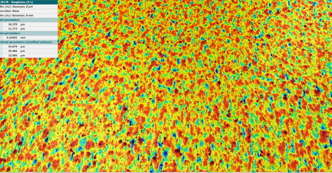 Beispielmessung zur Detention von Defekten auf einer additiv gefertigten Oberfläche