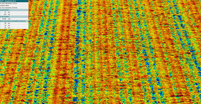 Beispielmessung einer verchromten Oberfläche mit Kratzern gemessen mit dem smartWLI Compact