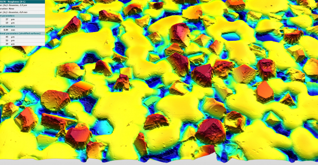 Beispielmessung für die Bewertung der Oberflächen von Diamantwerkzeugen