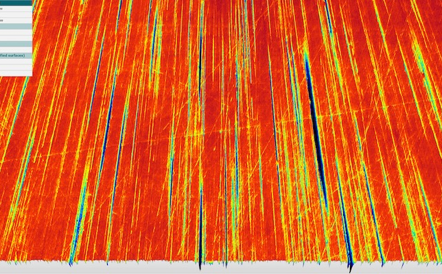 Beispielmessung einer geschliffenen und gefinishten Oberfläche