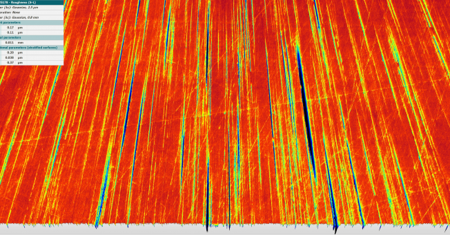 Beispielmessung einer geschliffenen und gefinishten Oberfläche