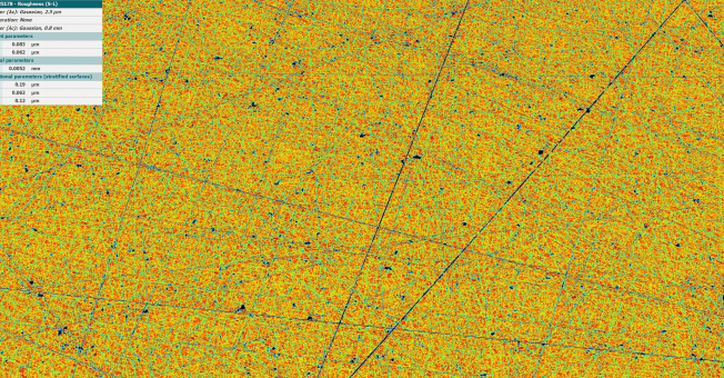 Beispielmessung einer polierten Stahloberfläche