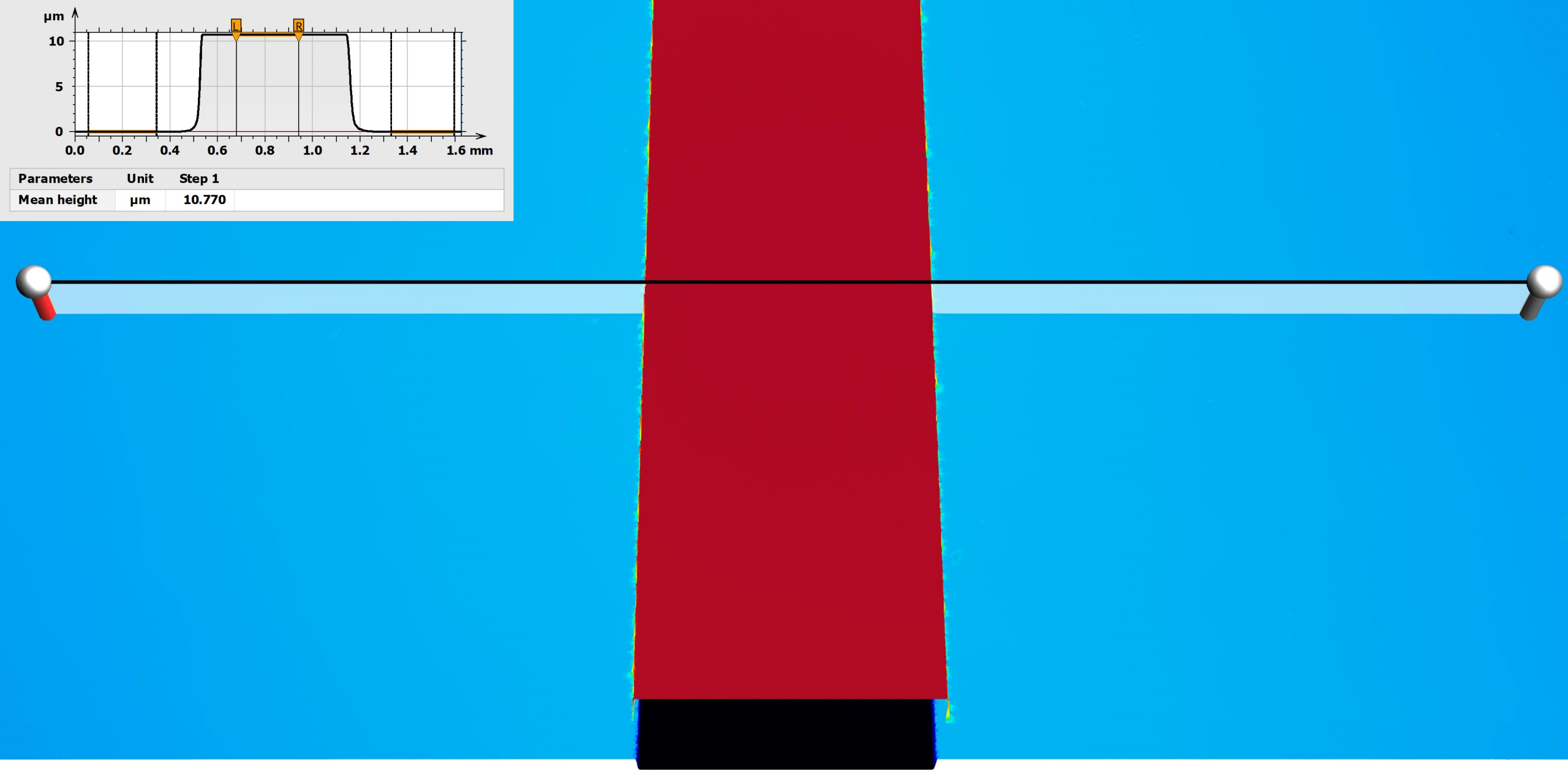 Beispielmessung der Dicke transparenter Schichten