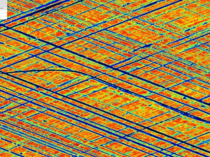 Beispielmessung einer Zylinderoberfläche mit einer klar ausgeprägten Riefenstruktur